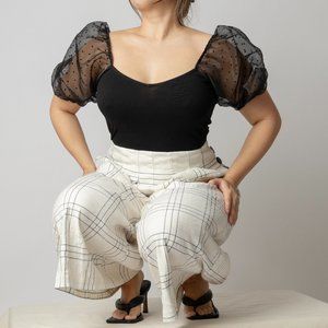 Asos Monki Puff Sleeve Top in Black